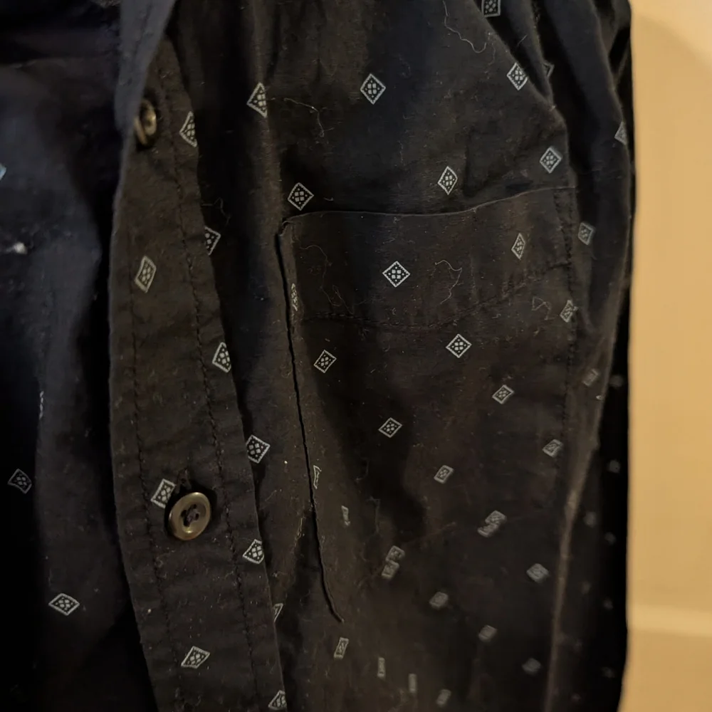 The Children's Place Navy Blue Button Down Diamond Pattern Shirt